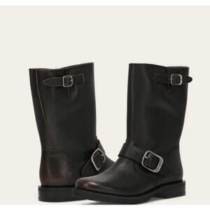 Frye Veronica Flex Short Women’s Buckled Boots Leather Moto Antique Size 8.5M